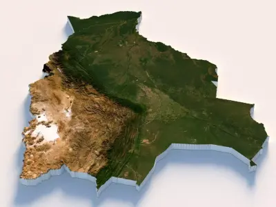 Bolivia Country Terrain 3D model