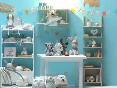 child baby toys room 3D model