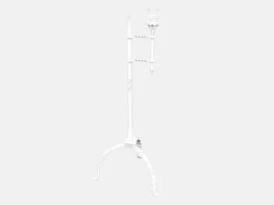 Medieval Torch Low-poly 3D model 16