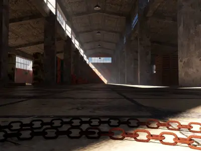 ABANDONED WAREHOUSE 3 Low-poly 3D model