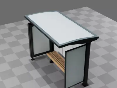 Bus Stop Shelter 3D model