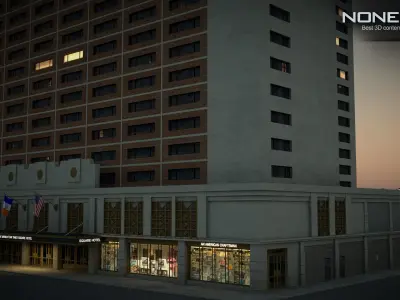NYC Building Sheraton Manhattan Low-poly 3D model