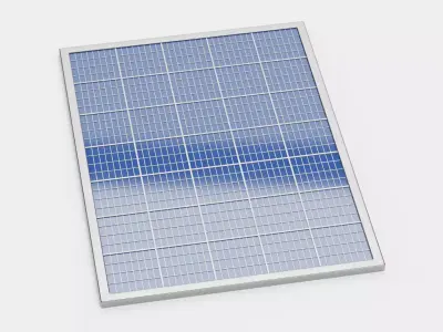 Solar Panel Plate V2 - Polycrystalline Photovoltaic Module 3D model