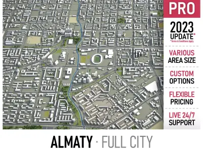 Almaty  Low-poly 3D model