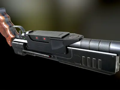 223 Pistol Blaster PBR Low-poly 3D model