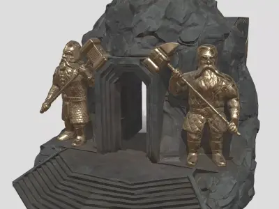 Dwarf entrance Low-poly 3D model