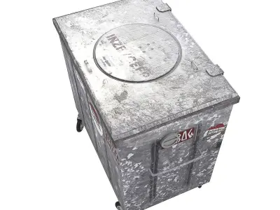 Metal Trash Container 3D model