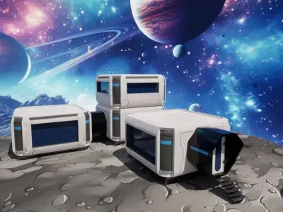 Game Ready Scifi Asset Pack Low-poly 3D model