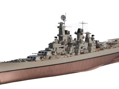 WW2 US NAVY USS  NEW  JERSEY BATTLESHIP 3D model