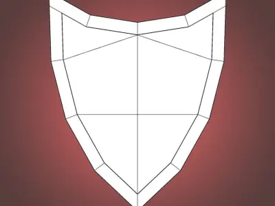 LowPoly Shield door handle Low-poly 3D model