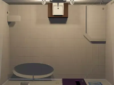 toitle bathroom with toilet and shower 3D model