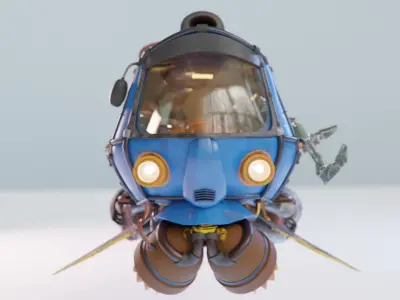 AUTO RICKSHAW Bajaj Tuk-tuk Cyberpunk Taxi 3D model