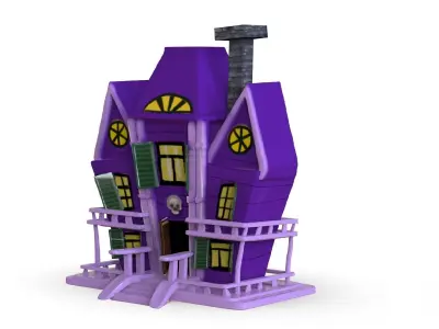 Haunted House Cartoon  Low-poly 3D model