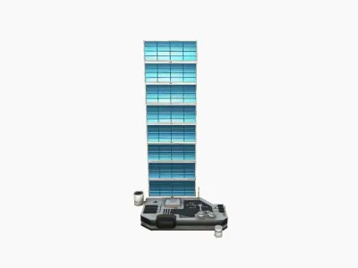 Satellite B07 Dirt Blue - SciFi Space Design Low-poly 3D model