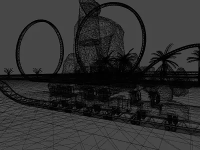 Roller Coaster 3D model buy