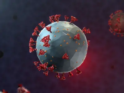 Coronavirus Covid19 faceted lowpoly Free low-poly 3D model