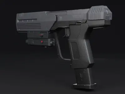 Halo M6C pistol Low-poly 3D model
