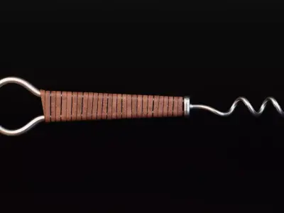 Vintage Corkscrew Wine Opener Free low-poly 3D model