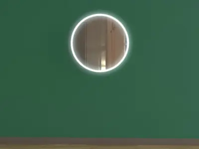 Modern minimalist round miror with ligth 3D model