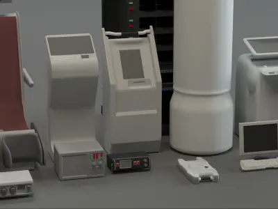 tech sci-fi props Low-poly 3D model