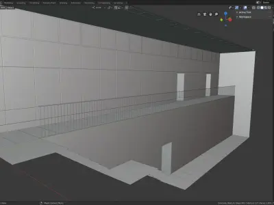 Concrete Environment Room  Low-poly 3D model