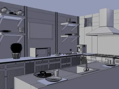 Kitchen design - design 3D model