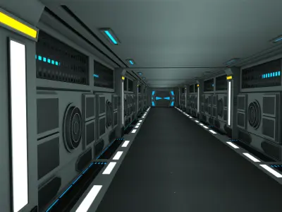 Sci Fi Interior Low-poly 3D model purchase