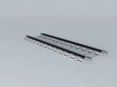 Rail Track Straight Concrete Sleepers Free 3D model