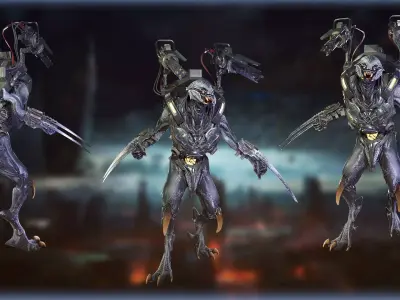 Alien Warrior 04 Low-poly 3D model