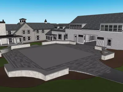 Luxury Single Family House and Site  Modern Residential 3D Model Low-poly 3D model