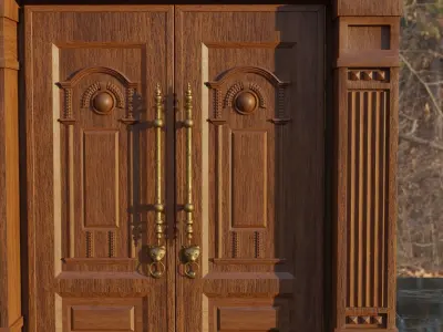 THE Door wooden in woods 3D model