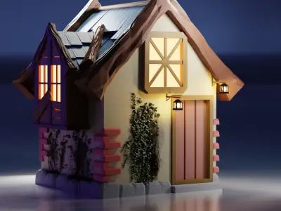 Stylized Low-Poly House  Free 3D model