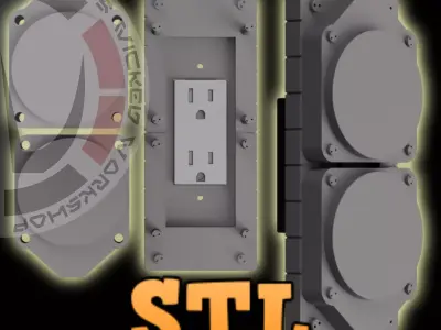 Star Wars Power Outlet Duplex Cover Prop  - Deco Square Style 3D print model