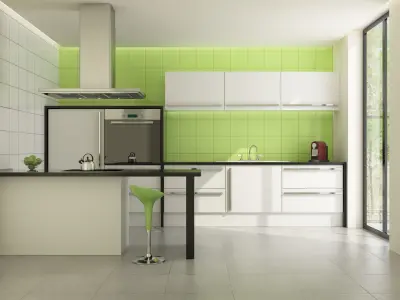 little green kitchen 3D model