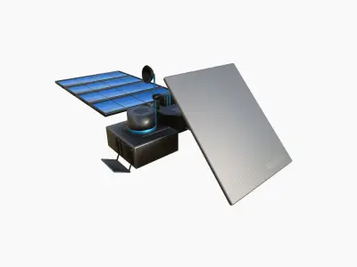 Satellite J05 Steel Blue - SciFi Space Design Low-poly 3D model