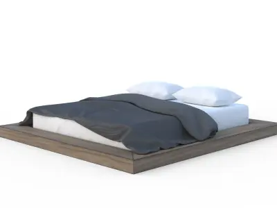 Low Frame Bed Low-poly 3D model