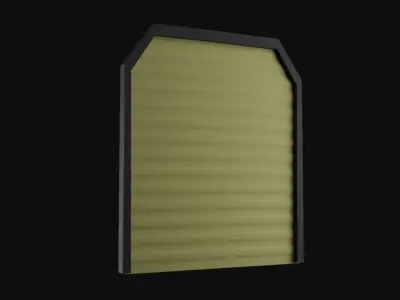 Simple Low Poly Industrial Door  Low-poly 3D model