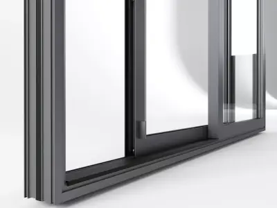 Door glass with drain Free 3D model