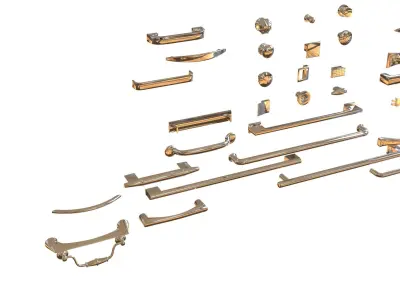 handles for kitchen cabinets or furniture doors drawer 3d model  3D model