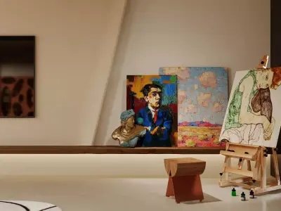  Cozy living room scene 3D model
