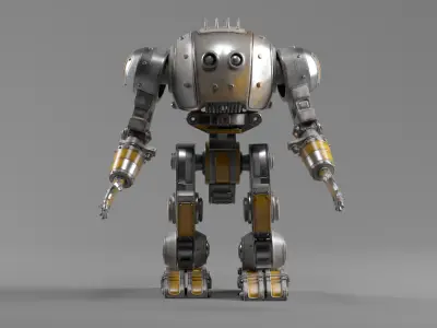 Mechanical Robot  Game  Animation Ready Low-poly 3D model