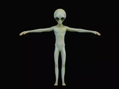 Realistic Alien T-pose Low-poly 3D model
