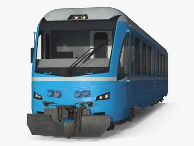  Lightweight Diesel Locomotive with Front Coupler Blue with Interior 