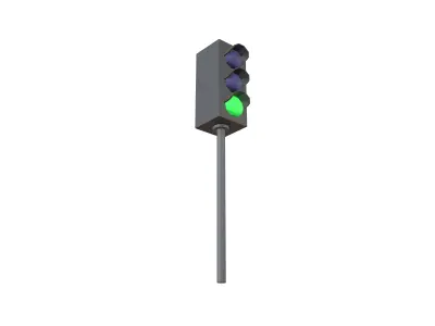 Traffic Light v1 003 Low-poly 3D model