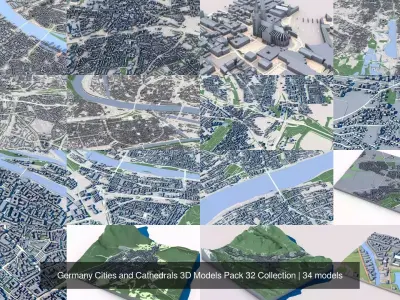 Germany Cities and Cathedrals 3D Models Pack 32 Collection