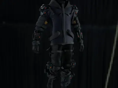 Cyberpunk Character Cyber Hunter 3D model