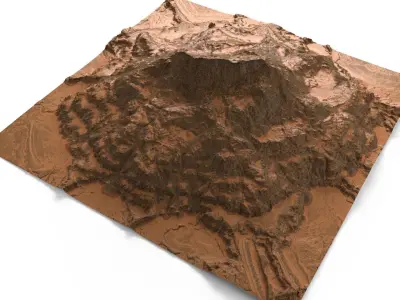 Cartoon mountain terrain 3D model