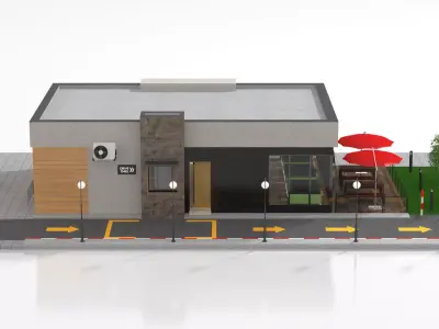 Drive-Thru Fast Food Restaurant  3D model