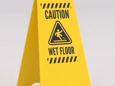 Wet Floor Sign 3D model