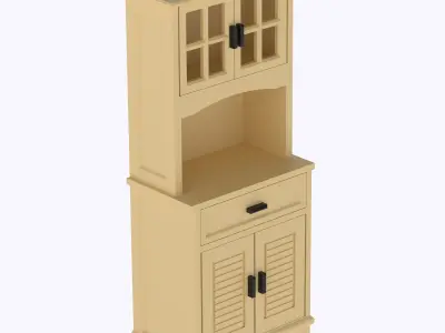 Tall Kitchen cabinet with functional door and shelves  3D print model